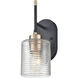 Renitta 1 Light 7.9 inch Matte Black/Modern Gold Bathroom Wall Sconce Wall Light